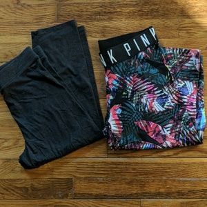 2 pairs VS Pink crop leggings